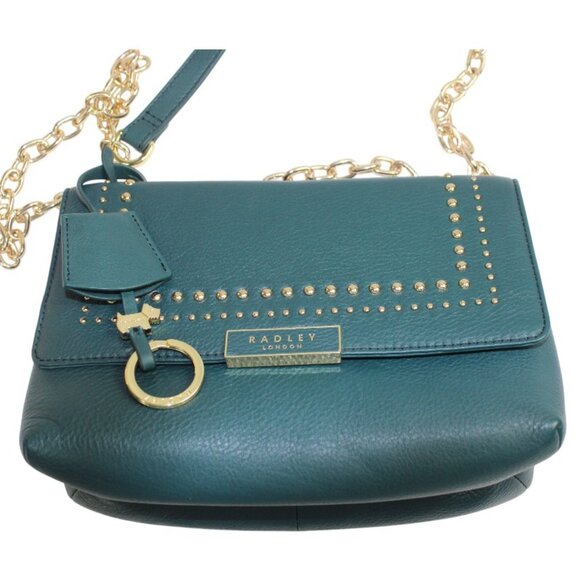 Radley London Mill Bay Teal Stud Flap Over Cross Body Bag - Picture 8 of 11